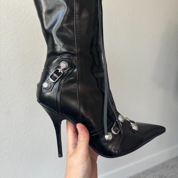 Designer inspired black studded boots - Picture 8 of 10